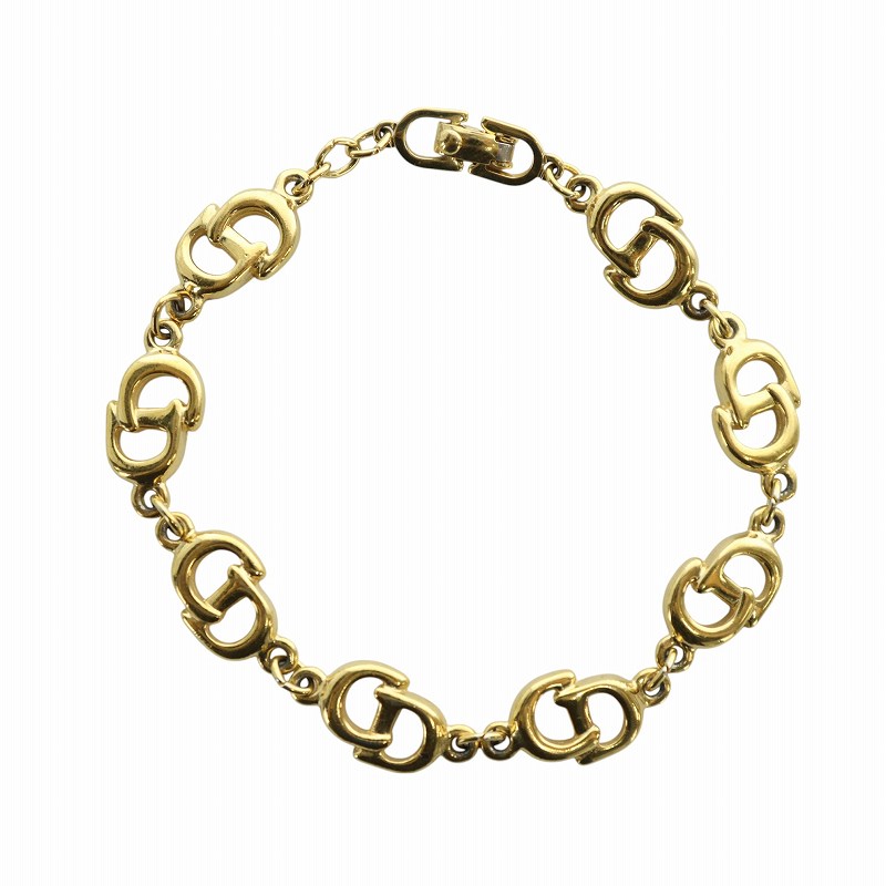Christian Dior クリスチャン・ディオール ロゴ ブレスレット Christian Dior ディオール ロゴ レザー ブレスレット シルバー