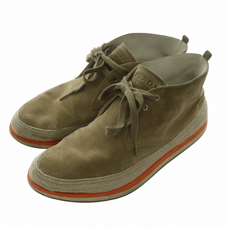 PRADA SPORT プラダスポーツ チャッカブーツ レザー ブラウン 【公式通販】