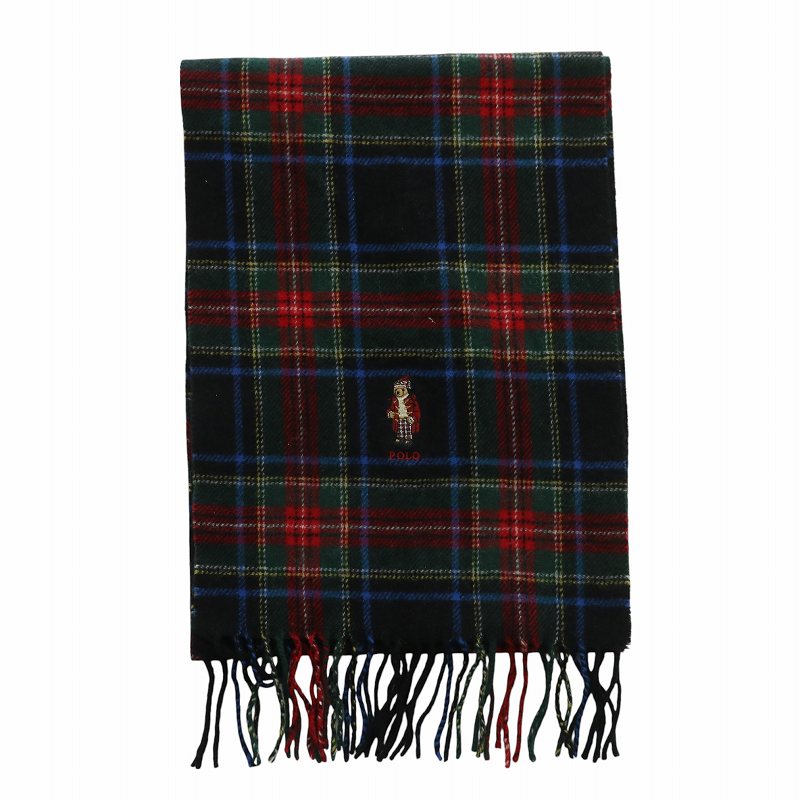 ポロ ラルフローレン マフラー ストール ウール タータンチェック柄