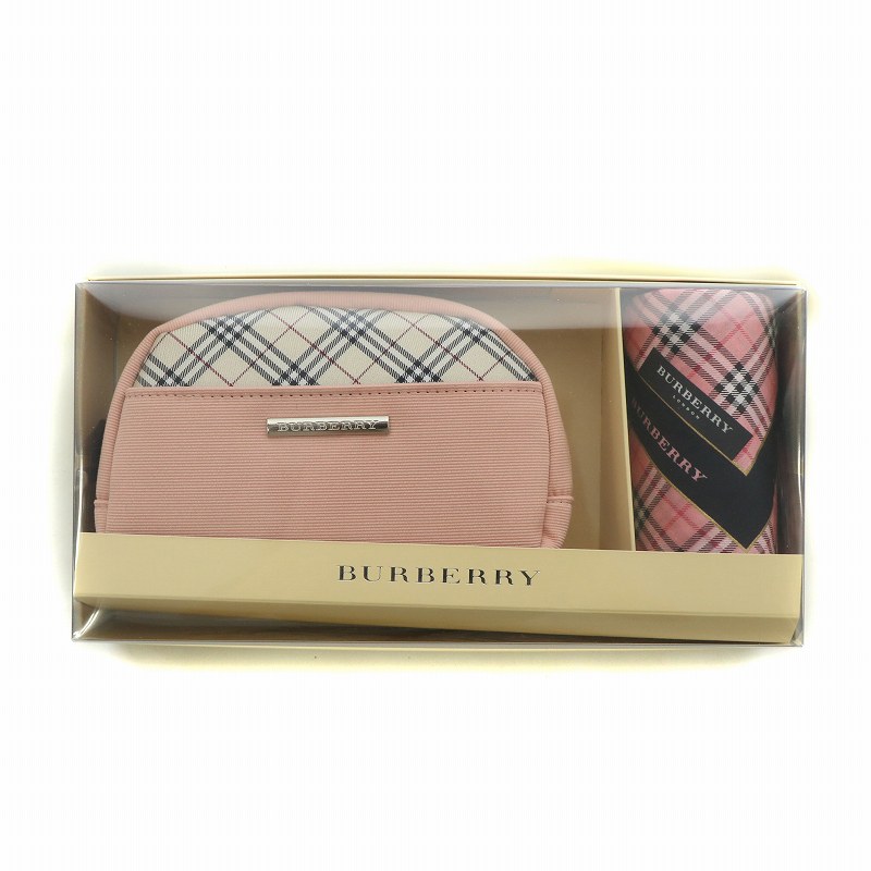 バーバリー BURBERRY ハンカチ ハンカチーフ ポーチ 小物入れ 2点 