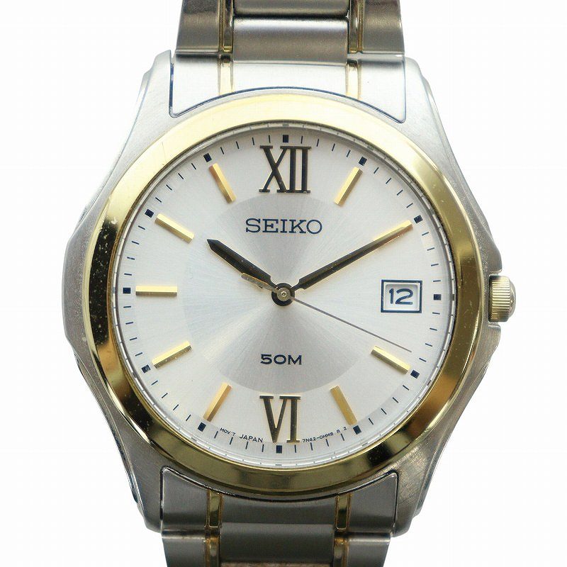 セイコー SEIKO 50M 7N42-0EY0 腕時計 ウォッチ クォーツ ローマン  