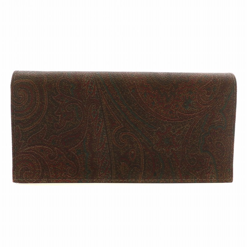 新品未使用✨ETRO エトロ　二つ折り財布　ペイズリー柄　レザー　ブラウン　総柄 ETRO エトロ ペイズリー柄 2つ折り財布 サイフ : 塚口丸十質舗