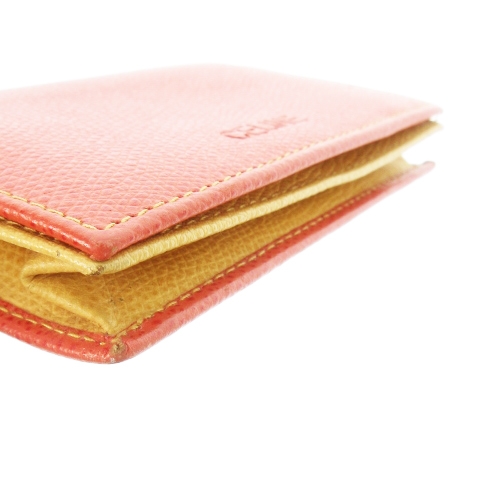 セリーヌ CELINE カードケース 名刺入れ 二つ折り レザー 革 シボ革