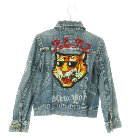 ポロ ラルフローレン デニムジャケット Gジャン ワッペン 虎刺繍 希少 ポロ ラルフローレン デニムジャケット Gジャン ワッペン 虎刺繍 希少