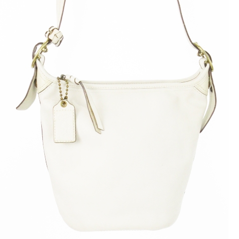 コーチ COACH ショルダーバッグ レザー 革 ロゴ型押し 白