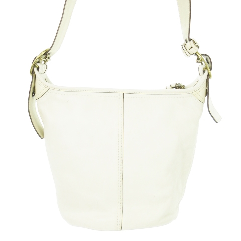 コーチ COACH ショルダーバッグ レザー 革 ロゴ型押し 白