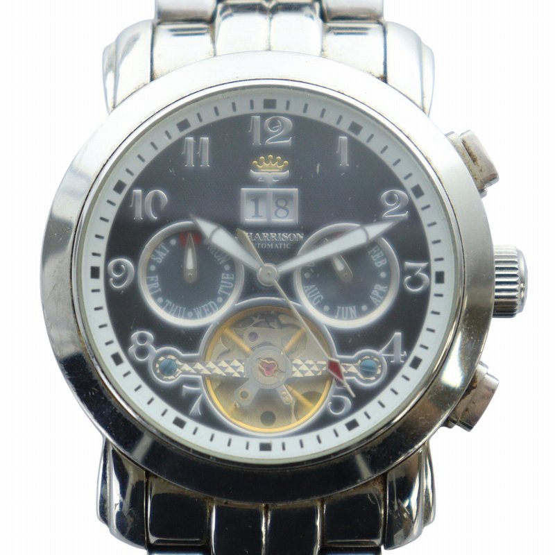 J.HARRISON ジョンハリソン 自動巻き腕時計 メンズ シルバー AUTOMATIC