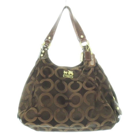 コーチ COACH ハンドバッグ キャンバス レザー 革 オプアート