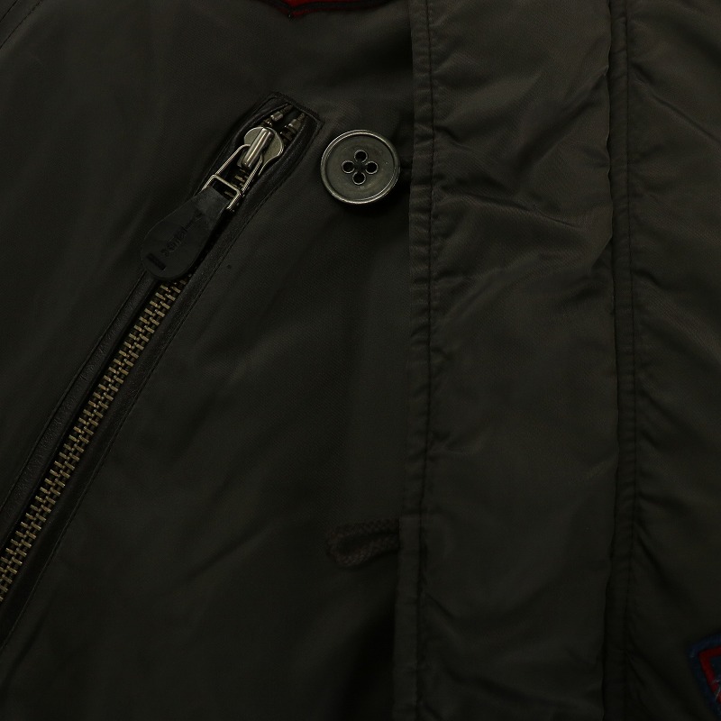 AVIREX アヴィレックス 刺繍 フード付き ナイロンジャケット ブラック M AVIREX アヴィレックス 刺繍 フード付き ナイロンジャケット ブラック