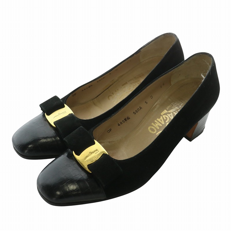 サルヴァトーレフェラガモ Salvatore Ferragamo ヴァラリボン パンプス  