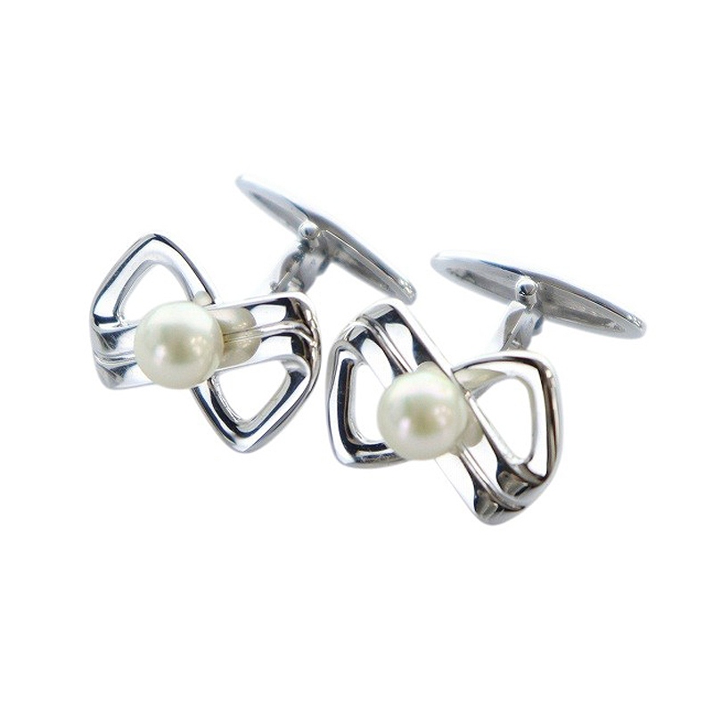 ミキモト MIKIMOTO カフスボタン アクセサリー 真珠 パール ロゴ