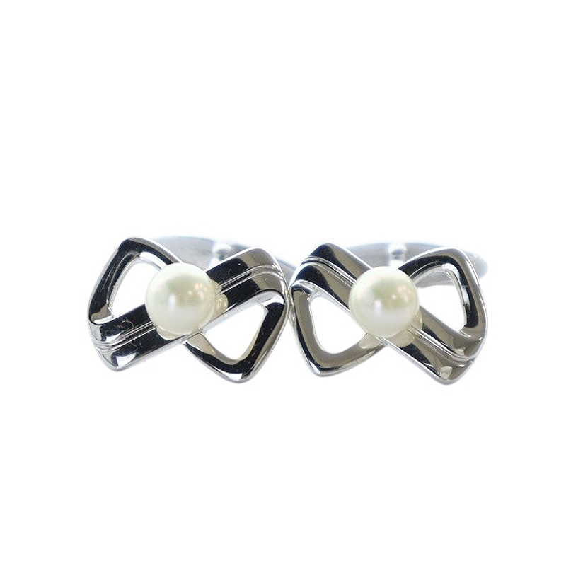 箱付き 世界最高品質ミキモト MIKIMOTO silver 真珠 カフスボタン 箱付き 世界最高品質ミキモト MIKIMOTO silver 真珠 カフス
