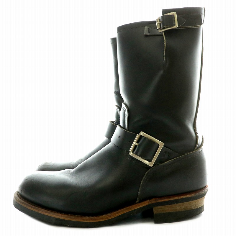 レッドウイング　 黒 レザー エンジニアブーツ バックル付き　9D レッドウイング 黒 レザー エンジニアブーツ バックル付き 9D レッド