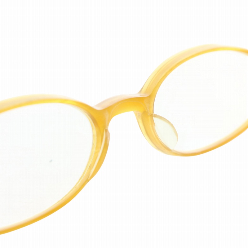 白山眼鏡店 眼鏡 メガネ 度入り セルフレーム オーバル 黄色 イエロー