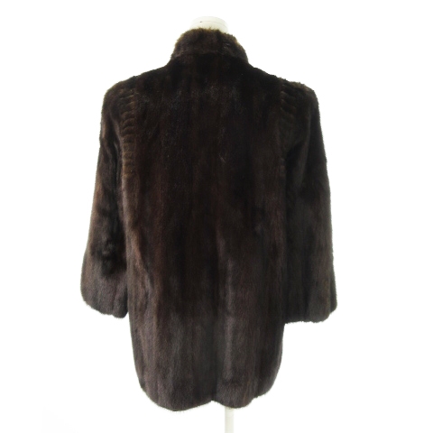 【中古】メゾンドヴィレッジ Maison de Village by Silver Blu ファーコート スタンドカラー ミンクファー 9 茶 メゾンドヴィレッジ Maison de Village by Silver Blu ファーコート