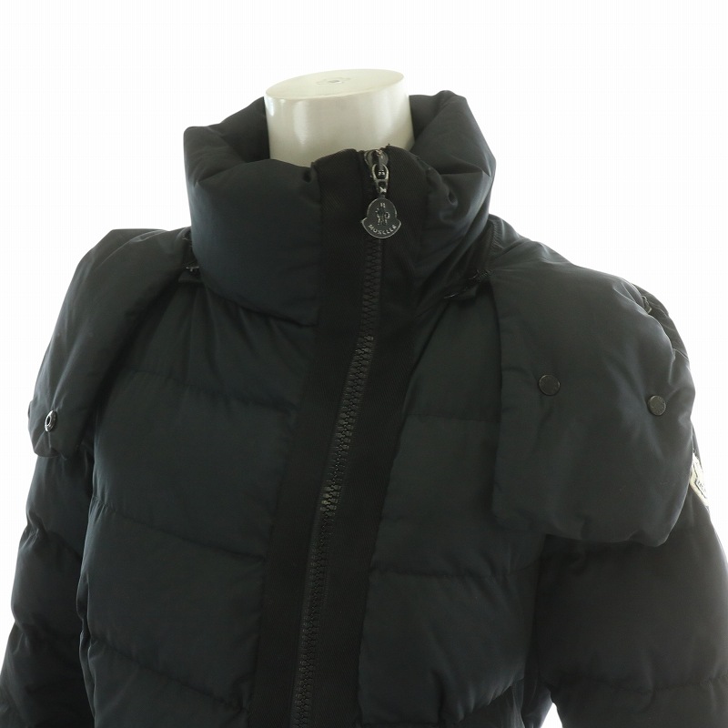 MONCLER ダウンコート LANOUX 3way ベルト フード ブラック Moncler Bellevue Long Belted Puffer Coat | Neiman Marcus