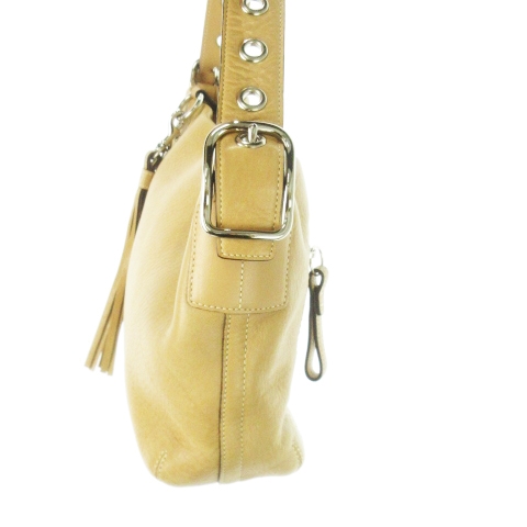 コーチ COACH ハンドバッグ ワンショルダー レザー 革 シボ革 タッセル 