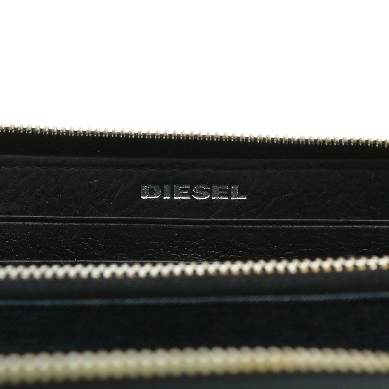 ディーゼル DIESEL 長財布 デニム キャンバス レザー ラウンド