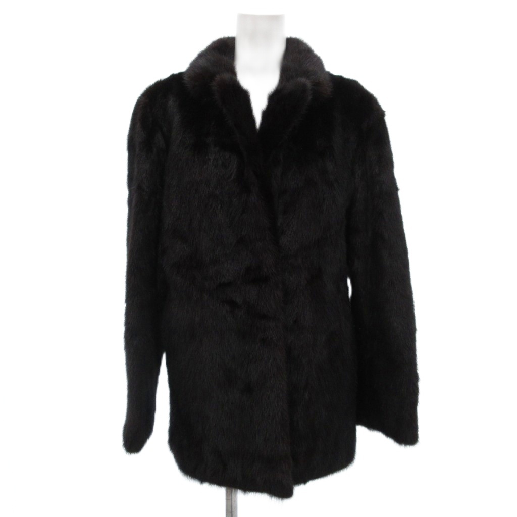 岐阜毛皮 ファーコート アウター 毛皮 ミンク ミドル 13 XL 茶色