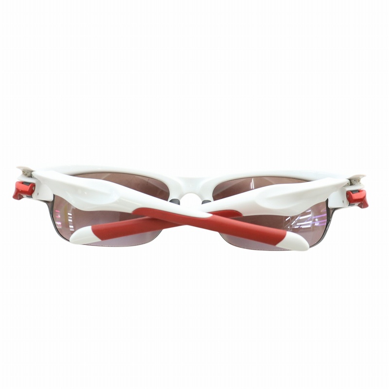 【中古】OAKLEY FAST JACKET 眼鏡 サングラス スポーツサングラス 度入り セルフレーム ハーフリム ロゴ 白 赤 オークリー OAKLEY ファストジャケット FAST JACKET 眼鏡 サングラス