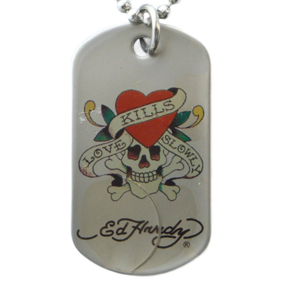 エドハーディー　ドッグタグネックレス　メンズネックレス　登り鯉　チェーン62㎝ エドハーディー Ed Hardy ネックレス アクセサリー ペンダント