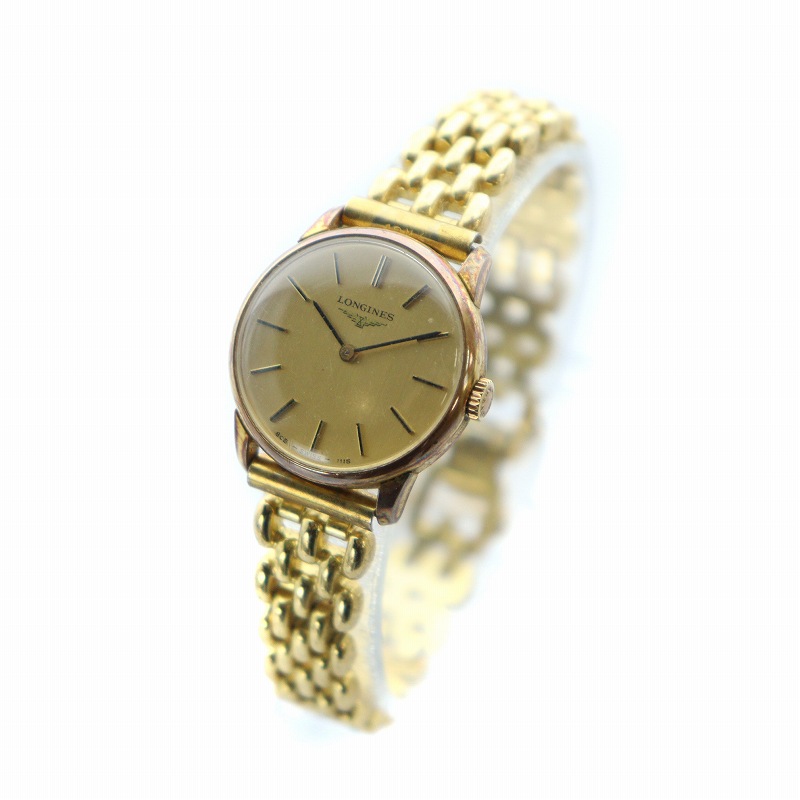 ロンジン LONGINES 腕時計 ウォッチ 手巻き ロゴ ラウンド ゴールド色  
