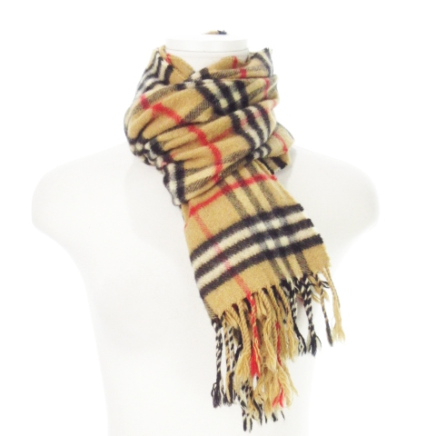 バーバリーズ Burberrys ヴィンテージ マフラー カシミヤ フリンジ  