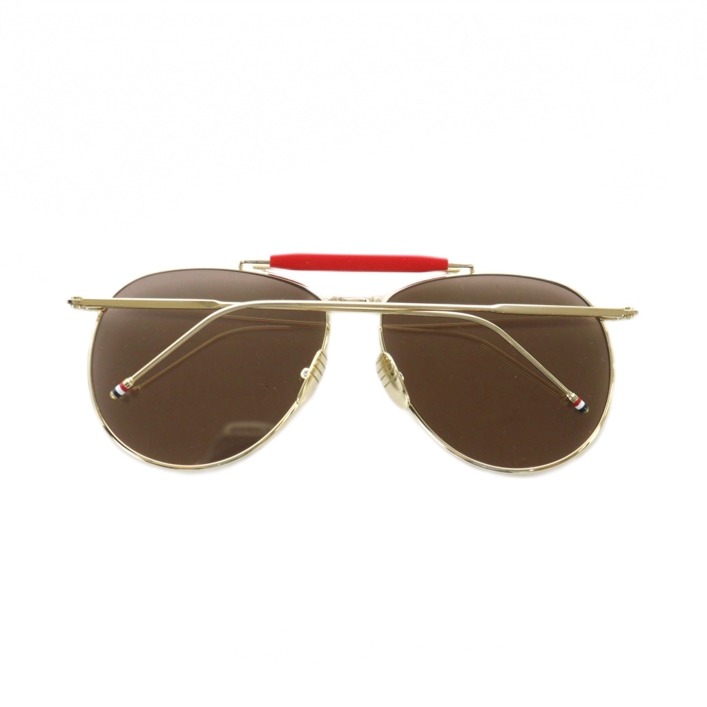THOM BROWNE サングラス ゴールド フレーム レンズ 付属品あり THOM BROWNE 未使用 トムブラウン サングラス TB-903-B-T-NVY