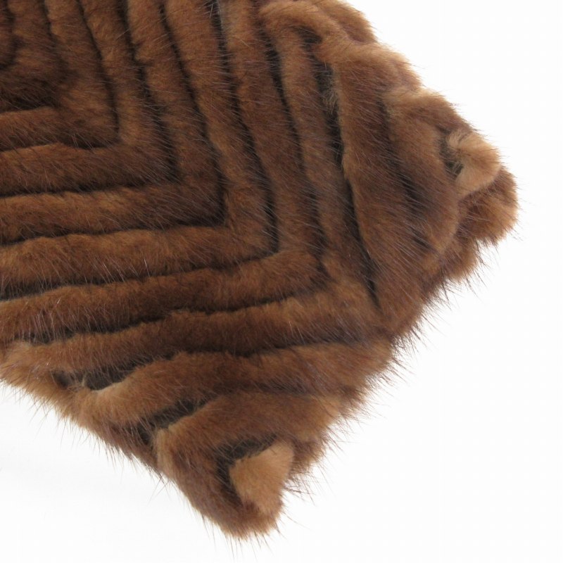 ノーブランド ミンクファーコート 毛皮 ショート シェブロンカット