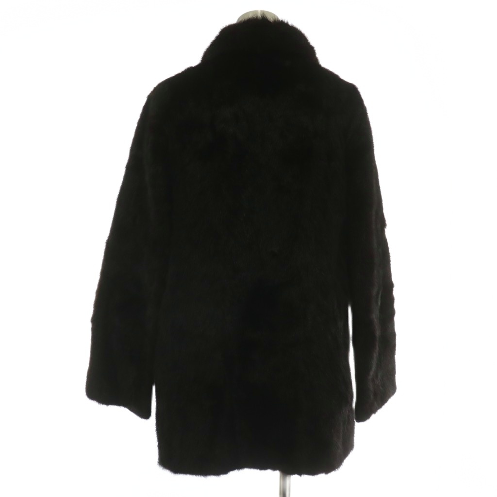 ノーブランド ファーコート 毛皮 アウター ミンク ミドル 11 L 茶色