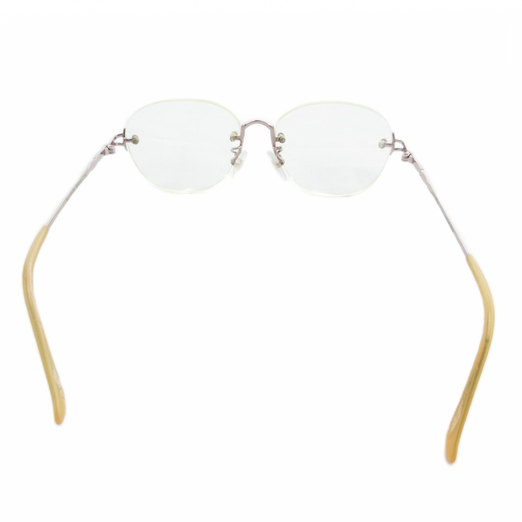 バレンシアガ BALENCIAGA 眼鏡 メガネ リムレス ツーポイント 53