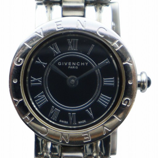 GIVENCHY ゴールド x ブラック 2Pダイヤ クォーツ 腕時計 GIVENCHY ゴールド x ブラック 2Pダイヤ クォーツ 腕時計