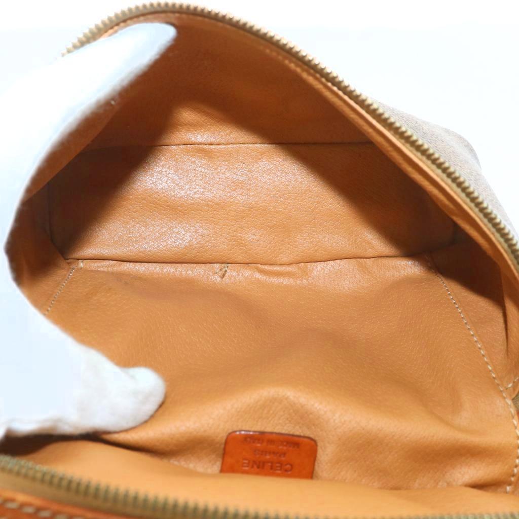 ✨美品✨セリーヌ バニティバッグ ポーチ PVC レザー マカダム トリオンフ CELINE セリーヌ マカダム トリオンフ ブラゾン 2WAY ミニバッグ