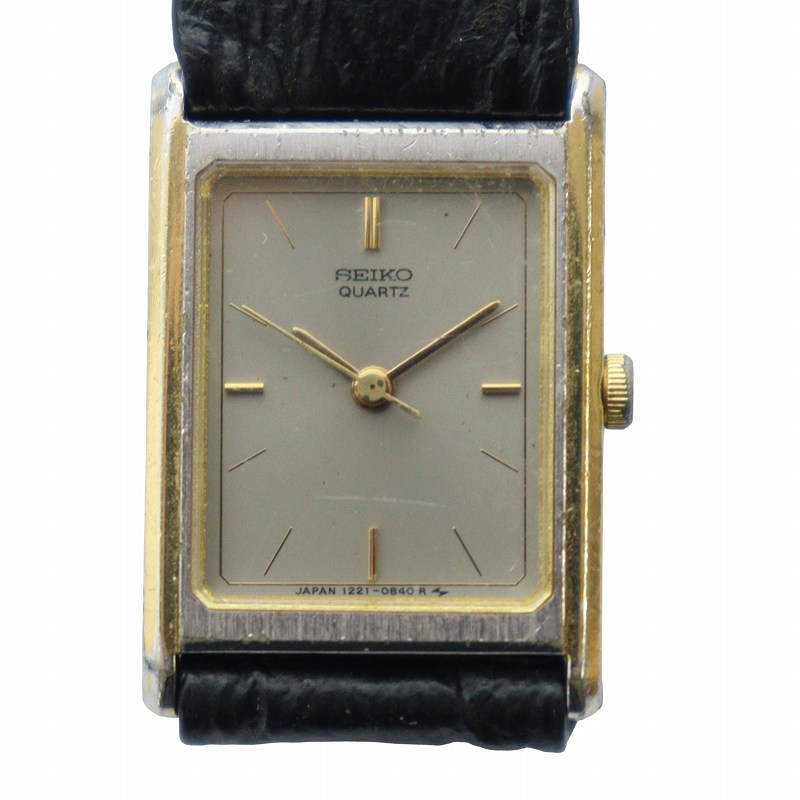セイコー SEIKO 腕時計 ウォッチ クォーツ ロゴ スクエア ゴールド色  
