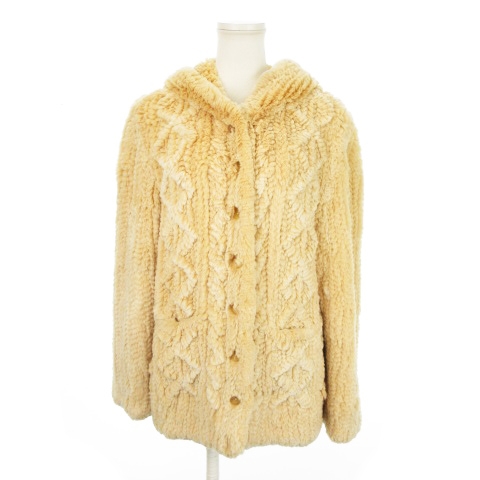 ノーブランド ラビットファージャケット 毛皮 パーカー フーディ  