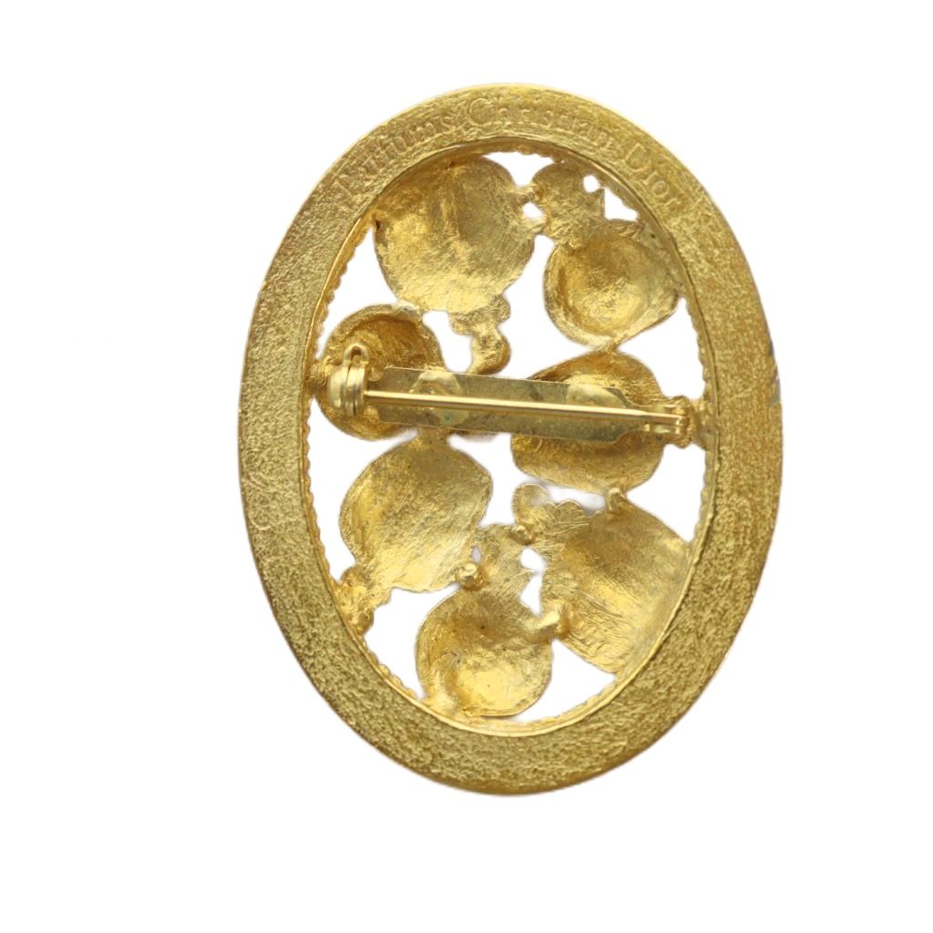 DIOR(ディオール)ブローチ Christian Dior ディオール ブローチ アクセサリー ゴールドカラー 77