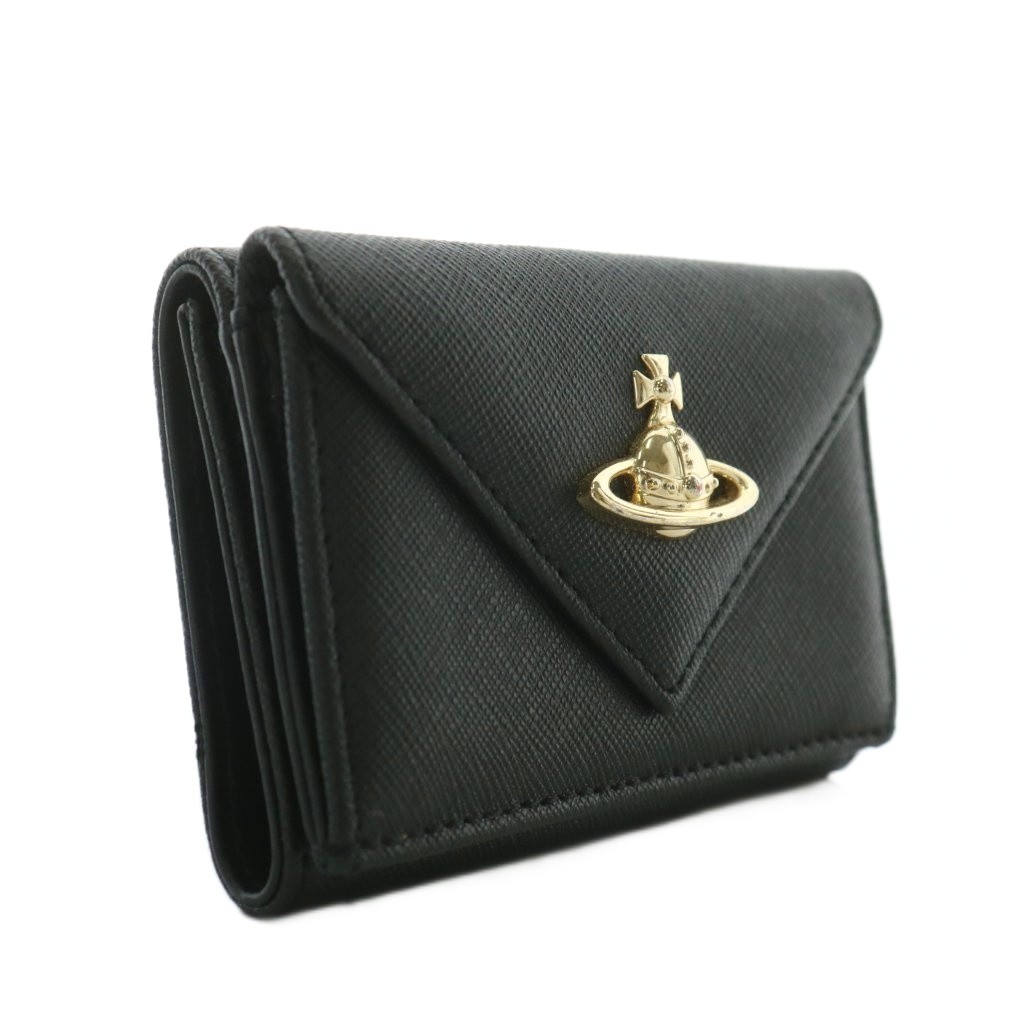 美品 Vivienne Westwood ブラック 長財布 ゴールドオーブ 金具 ヴィヴィアンウエストウッド 長財布 財布 レディース