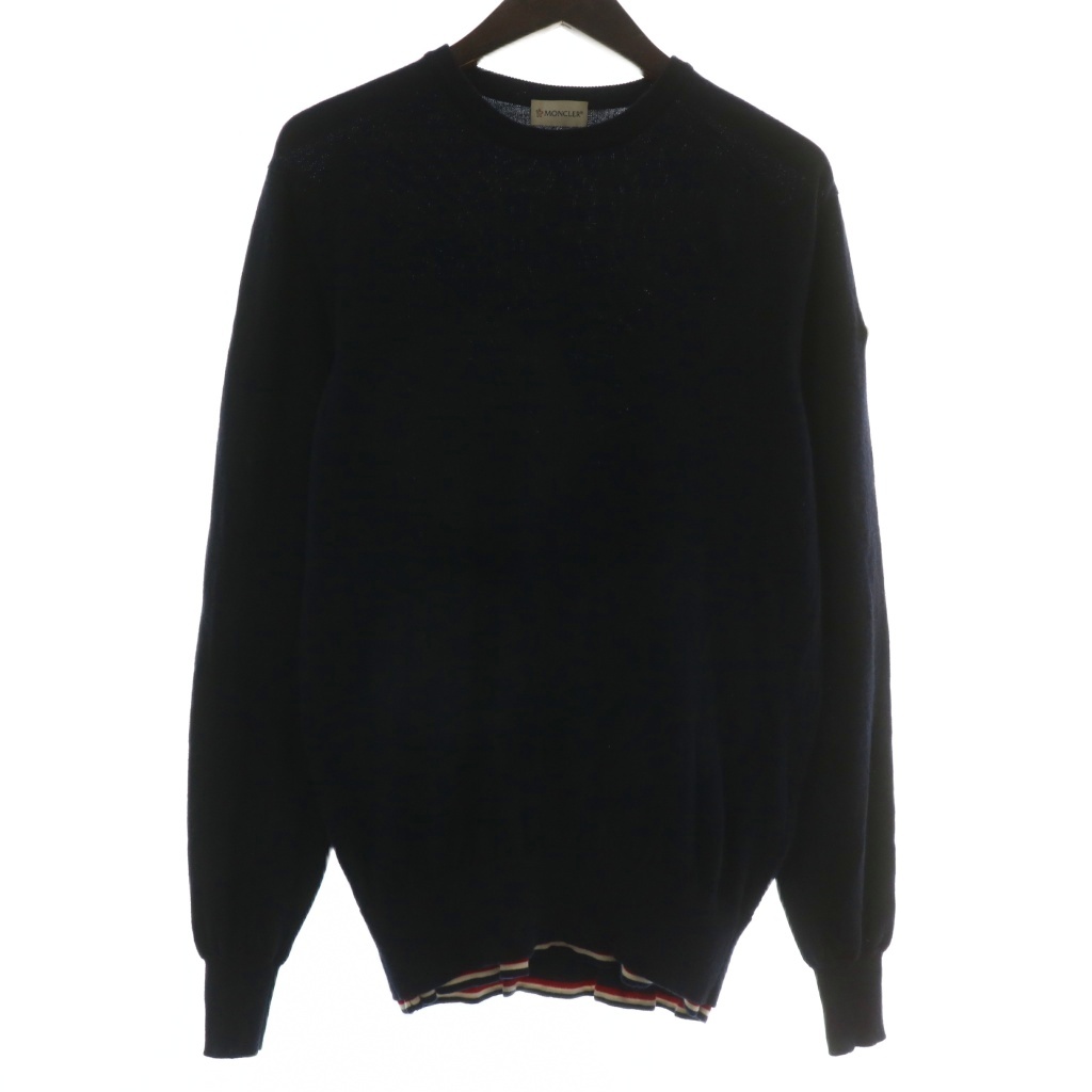 【美品】 MONCLER セーター ロゴ マグリア リブ ブラック M 美品】 MONCLER セーター ロゴ マグリア リブ ブラック M 中古・古着