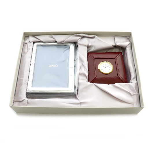 ワコウ 和光 WAKO 置時計 クォーツ ローマン フォトフレーム 写真立て