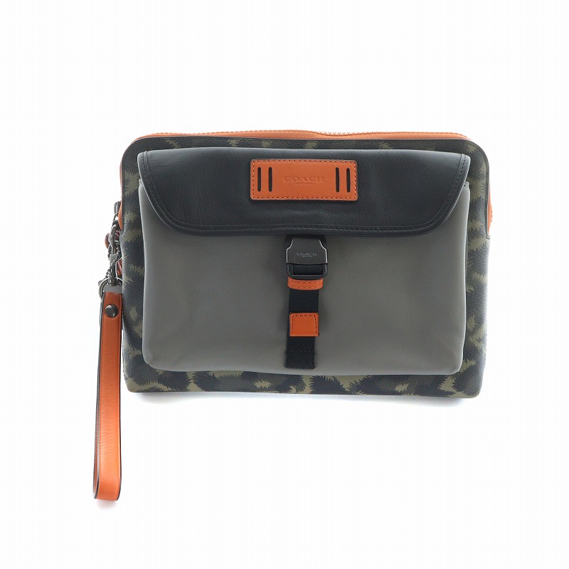 コーチ COACH クラッチバッグ セカンドバッグ ロゴ カモフラ 迷彩柄 