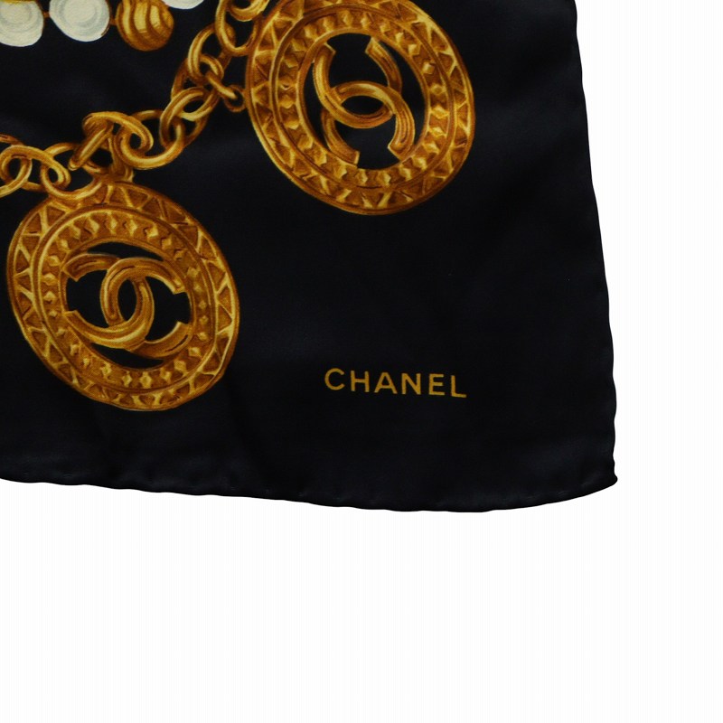シャネル CHANEL 大判スカーフ ストール 絹 シルク ロゴ
