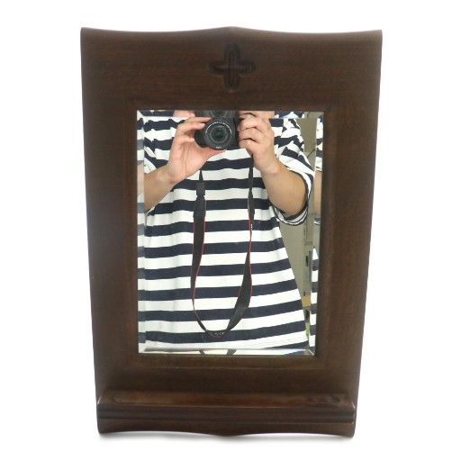 カリモク KARIMOKU 90s 壁掛け鏡 ウォールミラー チェーン メタル