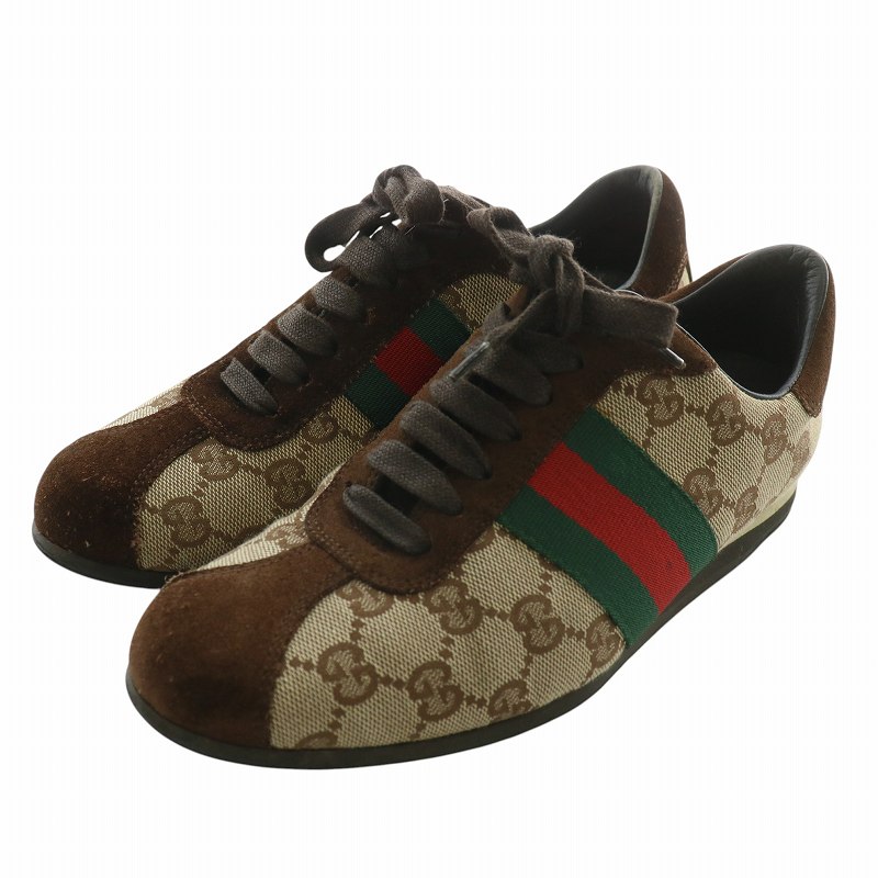 グッチ GUCCI スニーカー キャンバス スエード ローカット GG柄 