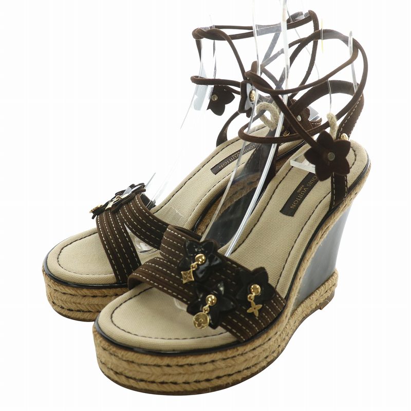 ルイヴィトン LOUIS VUITTON サンダル エナメル エスパドリーユ 
