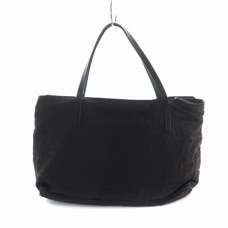 FENDI ズッカ ナイロンキャンバスレザー トートバッグ ロゴFF