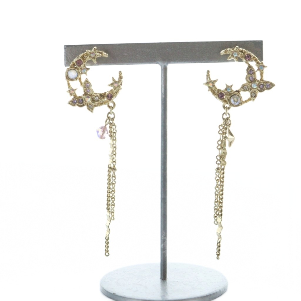 アナスイ ANNA SUI ピアス アクセサリー 両耳用 ラインストーン 