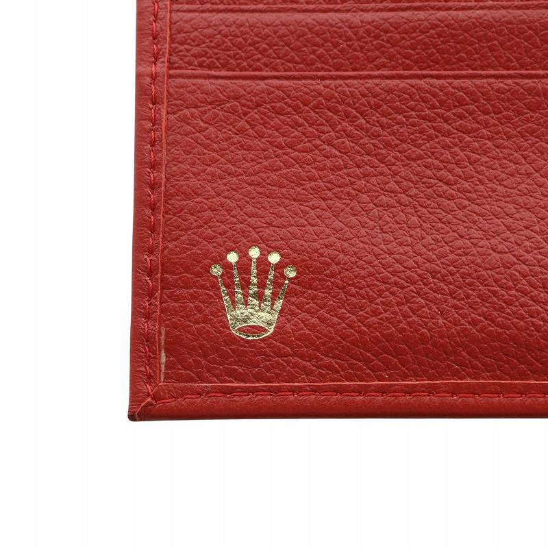 ロレックス ROLEX 財布 二つ折り レザー ロゴ 赤 レッド 0060.02.34