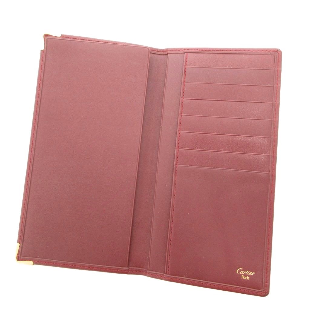 セール】Cartier カルティエ マストライン 二つ折り財布 財布 ボルドー