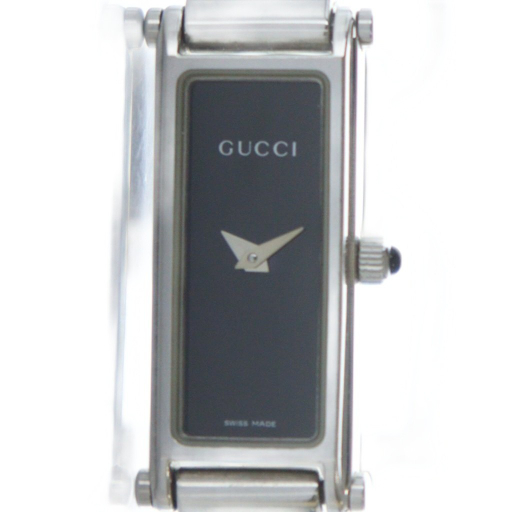 グッチ GUCCI 1500L 腕時計 ウォッチ クォーツ アナログ 黒文字盤 ロゴ  