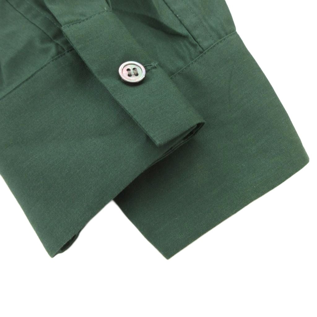 サカイ sacai シャツ ブラウス プリーツ 襟ベロア切替 長袖 緑